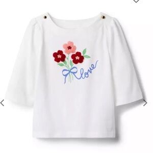 Janie and Jack floral love tee-Size 4T